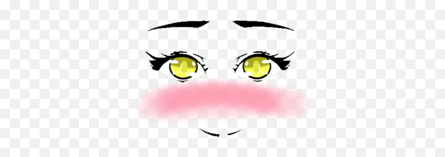 Yellow Eyed Beauty Blush Roblox Face Anime - Roblox Cartoon Emoji,Blush  Emoticon - free transparent emoji 