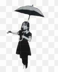 graffiti banksy rain umbrella girl freetoedit - Banksy Art Umbrella Girl Emoji