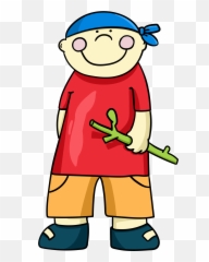 Boy With Stick Clipart - Cartoon Emoji,Amish Emoji