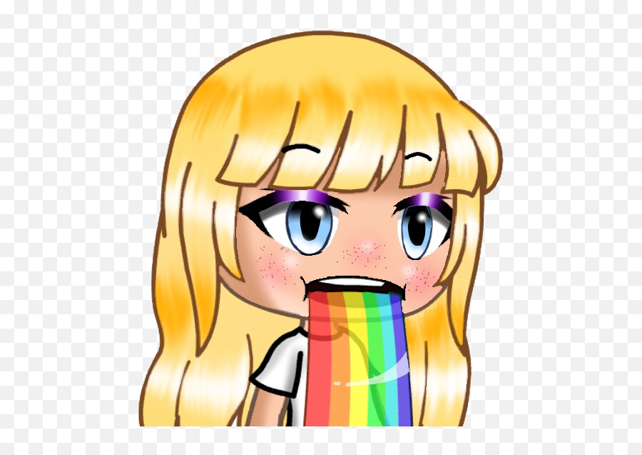 Pride Gacha Gachalife Sticker - Cartoon Emoji,Barfing Rainbow Emoji