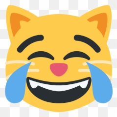 Cat With Tears Of Joy Emoji Clipart Free Download - Joy Cat Emoji,Cat Emoticon