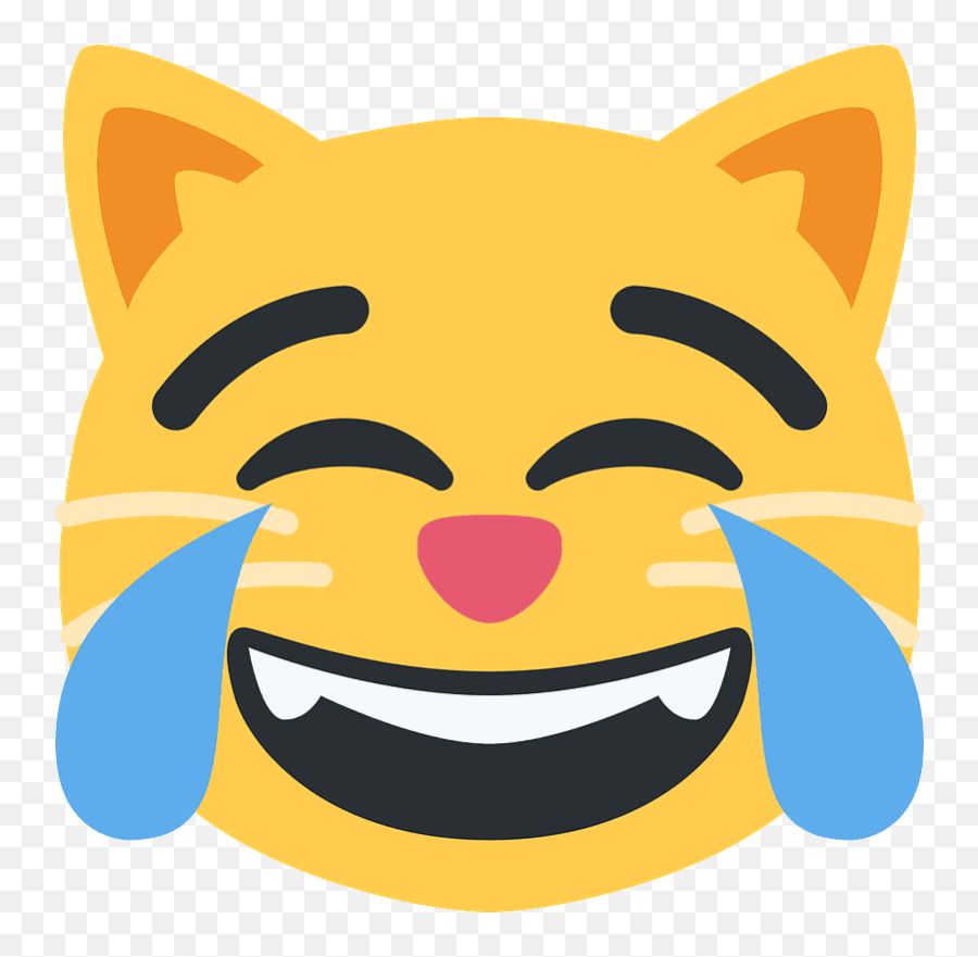 Cat With Tears Of Joy Emoji Clipart Free Download - Joy Cat Emoji,Cat Emoticon