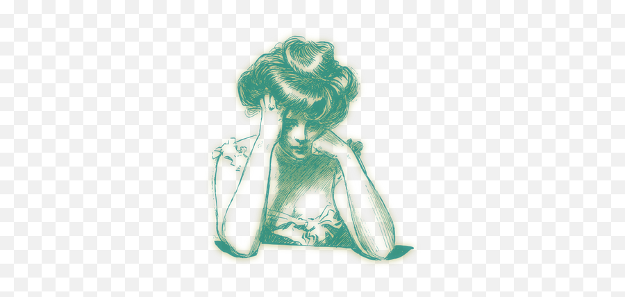 Green Blurry Sad Girl - Worried Drawing Emoji,Family Emoji