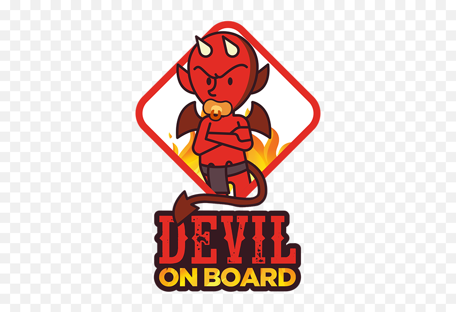 Devil Baby In Car Sticker - Fictional Character Emoji,Devil Emoji Text