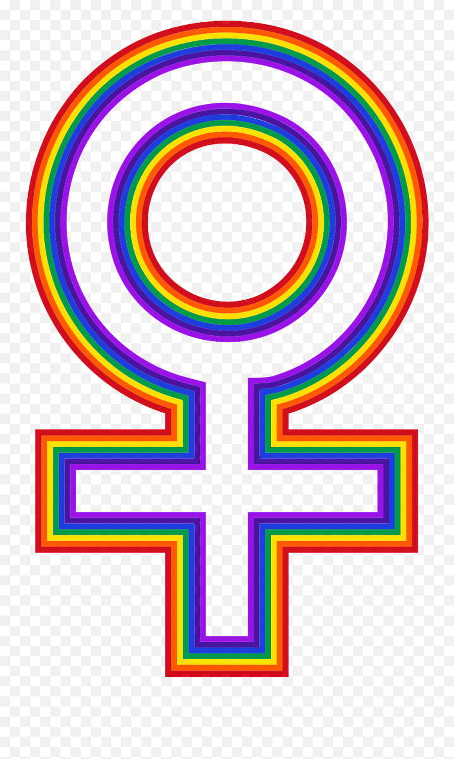 Female Symbol Rainbow Transparent Png - Gender Symbol Emoji,Cross Emojis