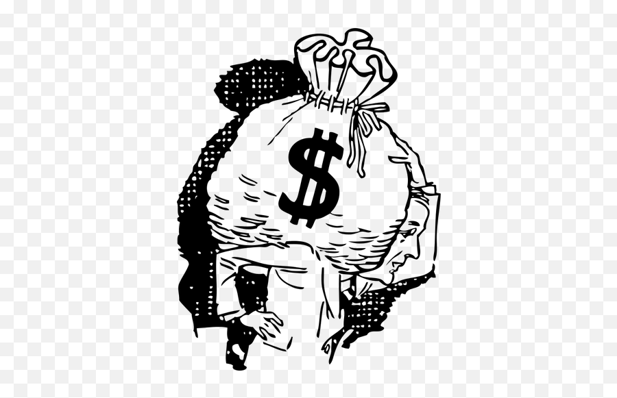 Big Bag Of Money Vector Image - Money Clipart Black And White Emoji,Money Bags Emoji