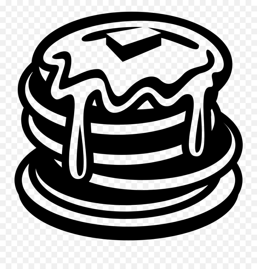 Emojione Bw 1f95e - Pancake Emoji Black And White,Pancake Emoji