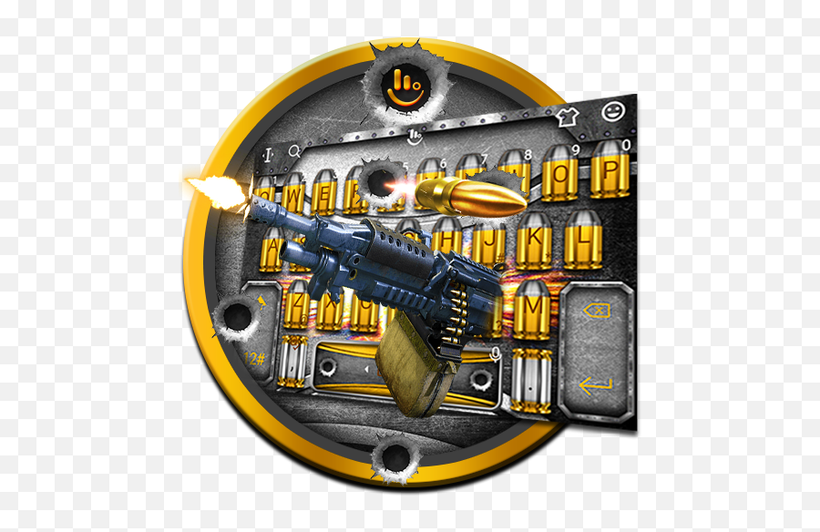 Cool Gun Keyboard Theme - Trigger Emoji,Gun Emoticons