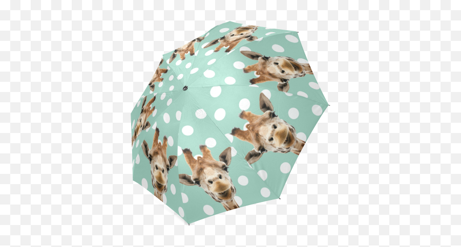 Polka Dot Giraffe Fold Umbrella - Pembroke Welsh Corgi Emoji,Giraffe Emoticons