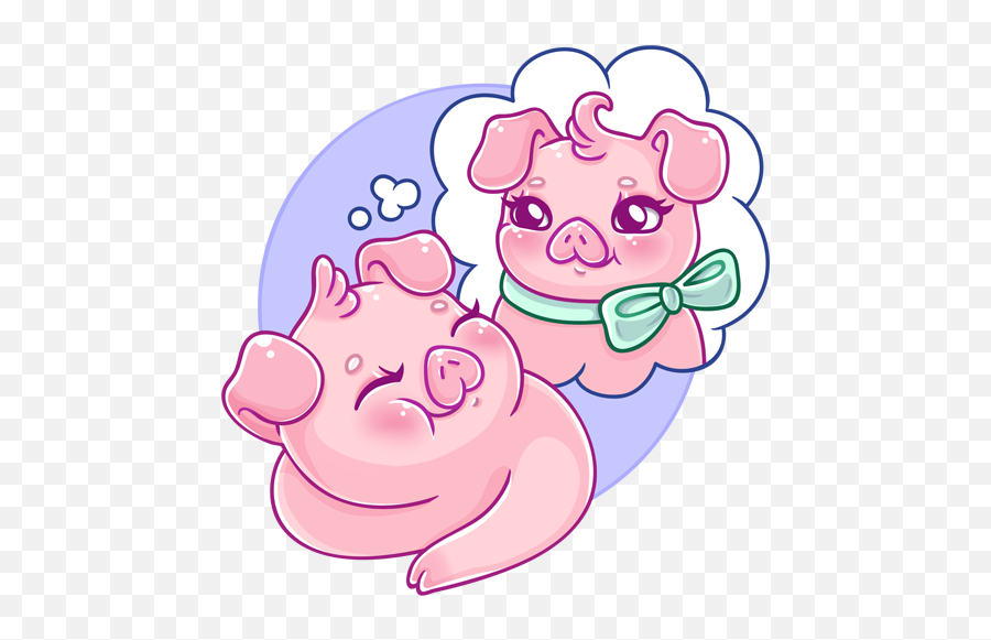 Pin Emoji,Lady And Pig Emoji
