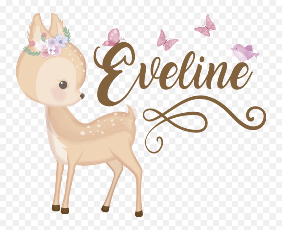 Personnalised Deer Illustration Sticker - Tenstickers Cartoon Emoji,Deer Emoji