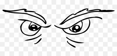 Angry Eyebrows Cliparts - Creepy Cartoon Eyes Drawing Emoji