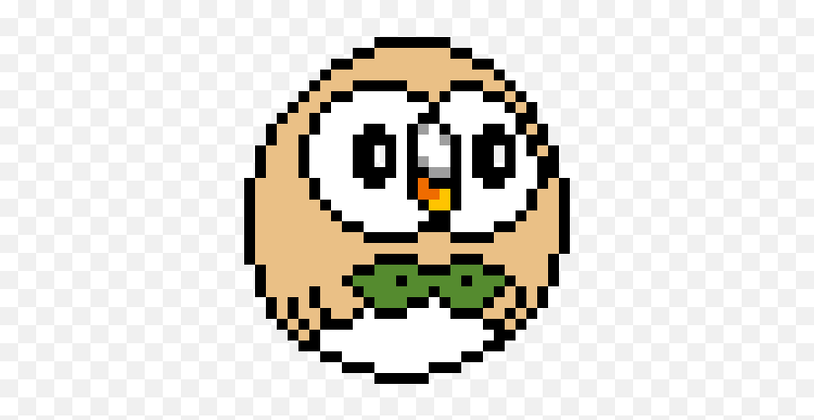 Pixilart - Rowlet Pixel Art By Darkdemon983 Pixel Art Circle Emoji,Shaking Emoji