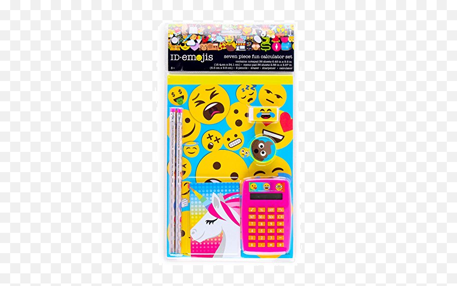 Emoji 7 Piece School Stationary Set - Telephony,Calculator Emoji