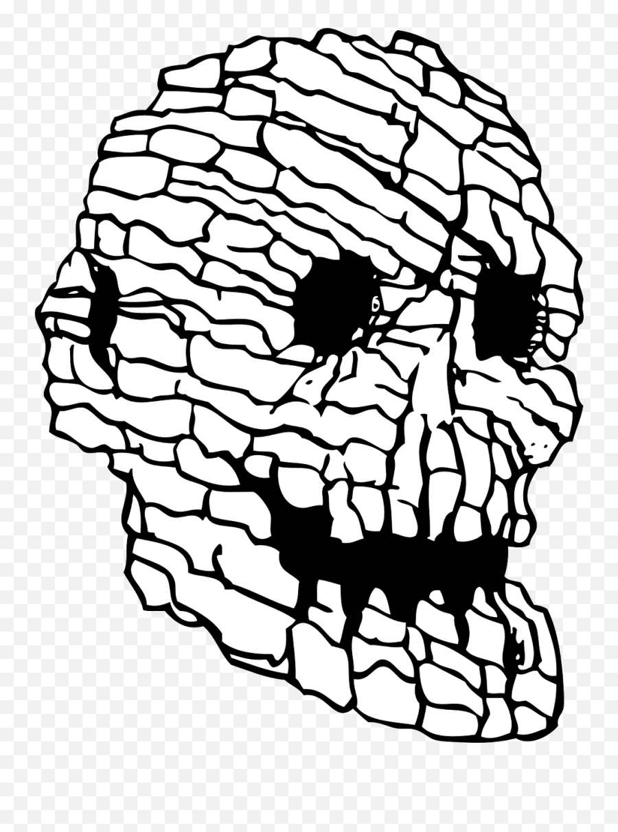 Skull Human Rock Eyes Scary - Rock Music Black And White Art Emoji,Eyes Roll Emoji