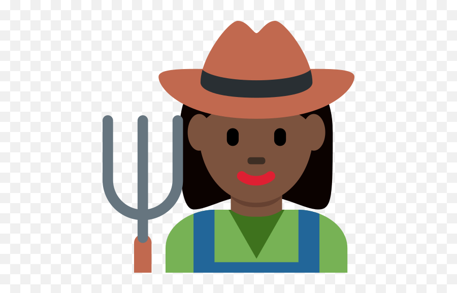 Woman Farmer Emoji With Dark Skin Tone Meaning And - Black Female Farmer Emoji,Farmer Emoji