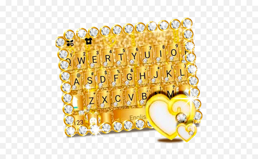 Luxury Gold Keyboard Theme - Love Emoji,Gold Emoji Keyboard
