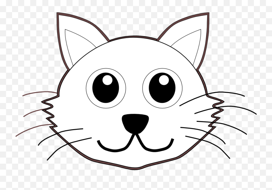 Coloring Pages Cat Face - Cute Cat Face Clipart Black And White Emoji,Cat Face Emoji