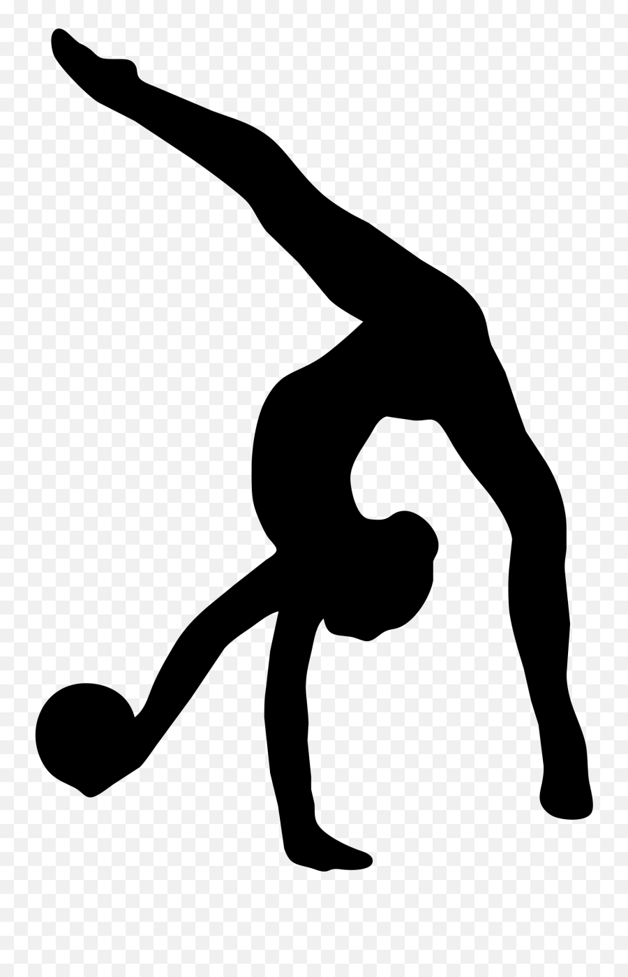 Gymnastics Clipart Acrobatics Gymnastics Acrobatics - Rhythmic Gymnastics Silhouette Ball Emoji,Gymnastics Emoji