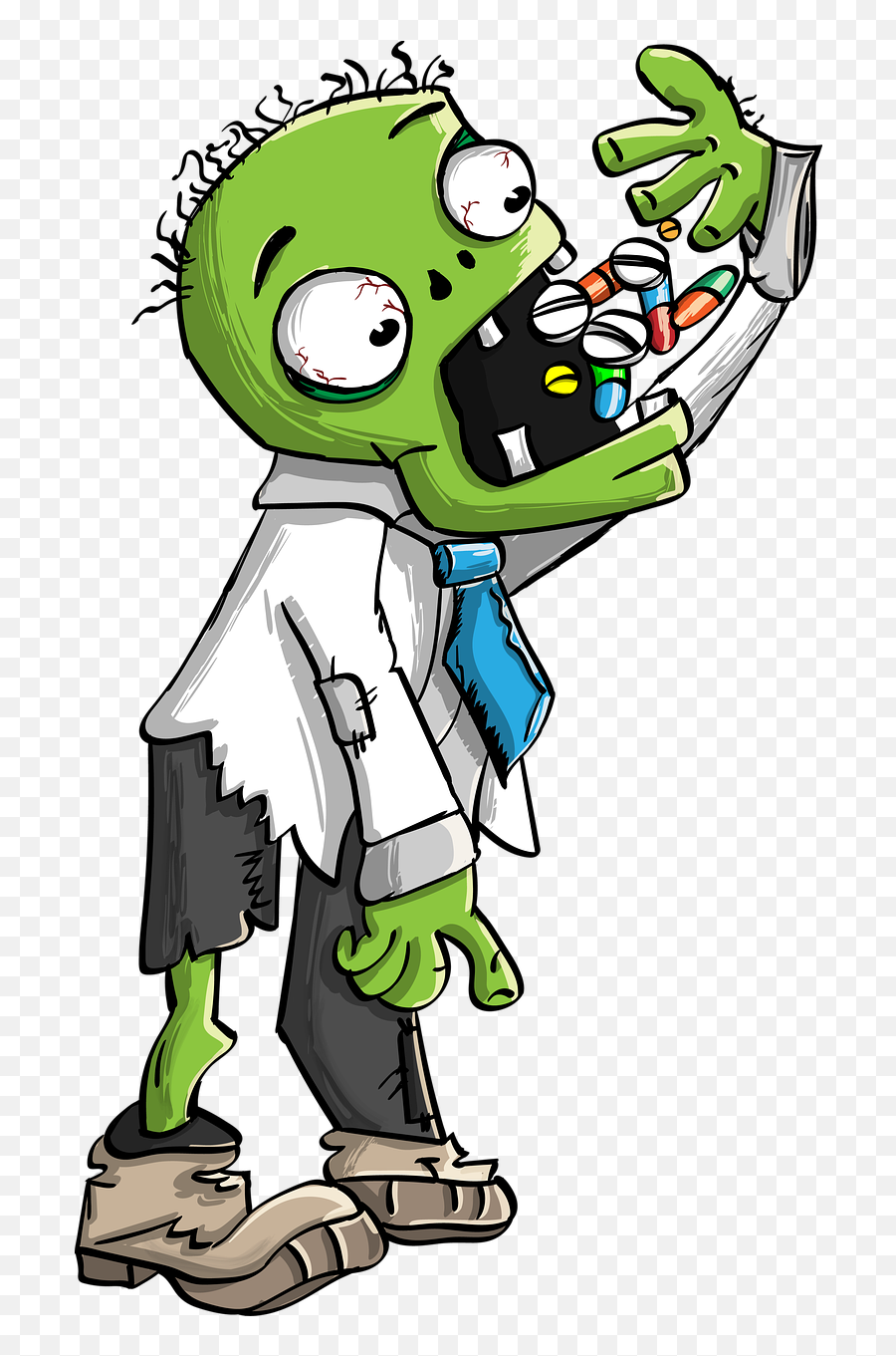 Zombie Tablets Green Cartoon Character - Zombie Cartoon Emoji,Zombie Emoji