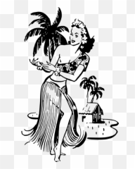 Vector Graphics Of Hawaiian Lady Dancing - Turntable Felt Mat Emoji