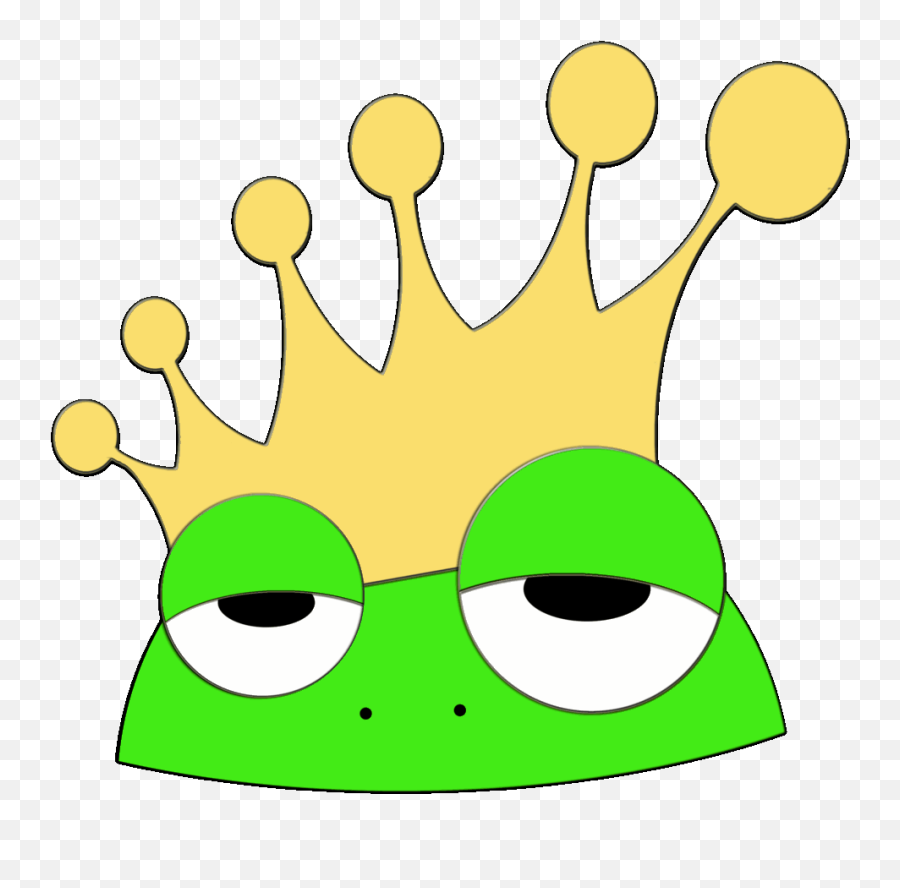 Frog In A Crown - Clip Art Emoji,Animated Frog Emoticon