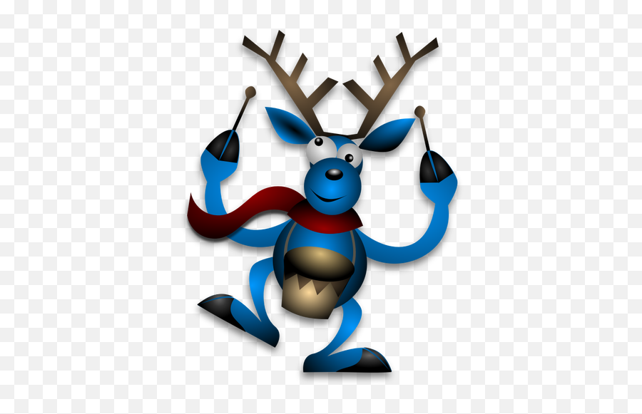 Ilustração Em Vetor De Dança Georgias Com Bateria - Blue Christmas Reindeer Cartoon Emoji,Santa Emoticons