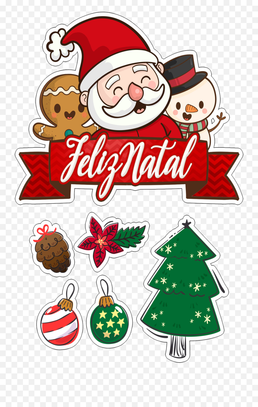 Feliz Natal Decoração Para Bolo De Festas E Aniversário - Natal Stickers Emoji,Christmas Tree Emoticons