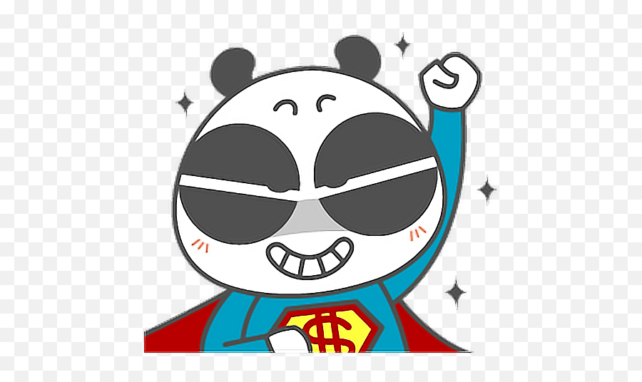 Mq Panda Superhero Superman Emoji Emojis - Cartoon,Superman Emoji