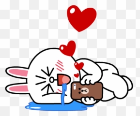 Brown Cony Sweet Love - Line Friends Cony And Brown Emoji,Brown Heart Emoji