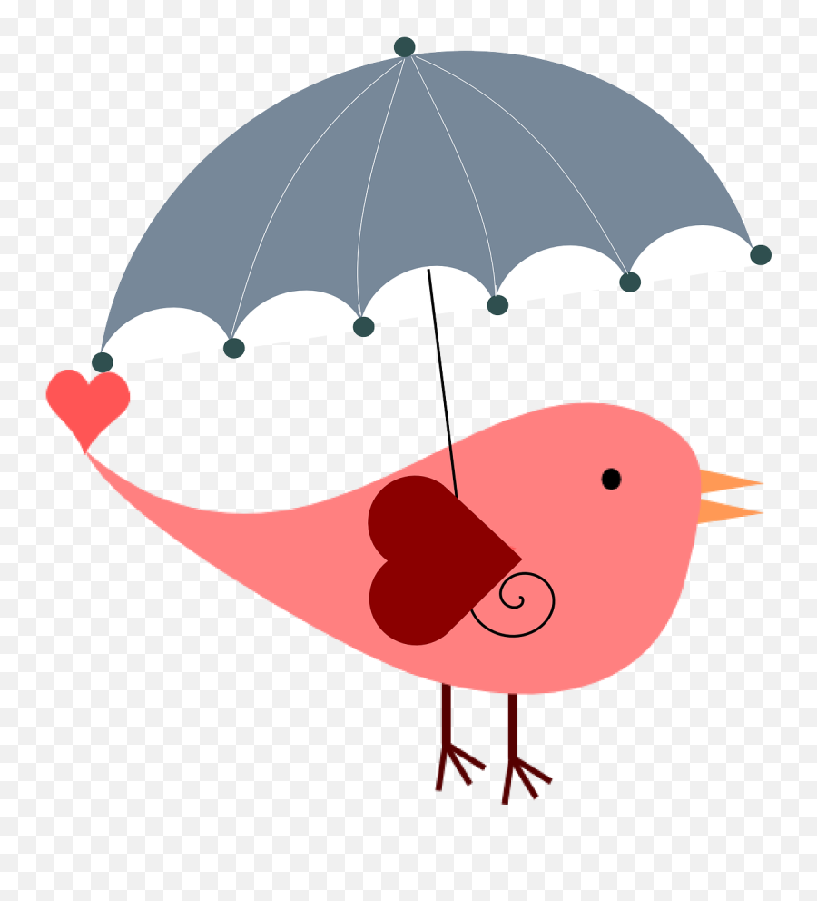 Umbrella Bird Weather Rain Cute - Bridal Shower Umbrella Clip Art Emoji,Umbrella Sun Emoji