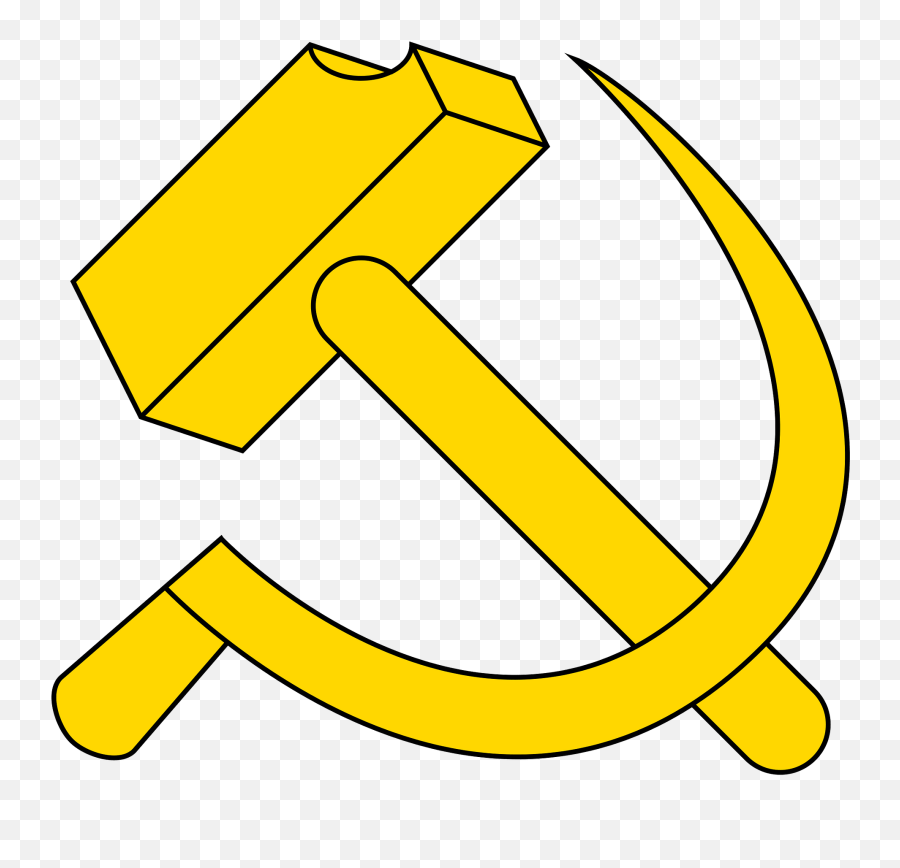 Sickle In Perspective Clipart - Yellow Hammer And Sickle Png Emoji,Hammer And Sickle Emoji