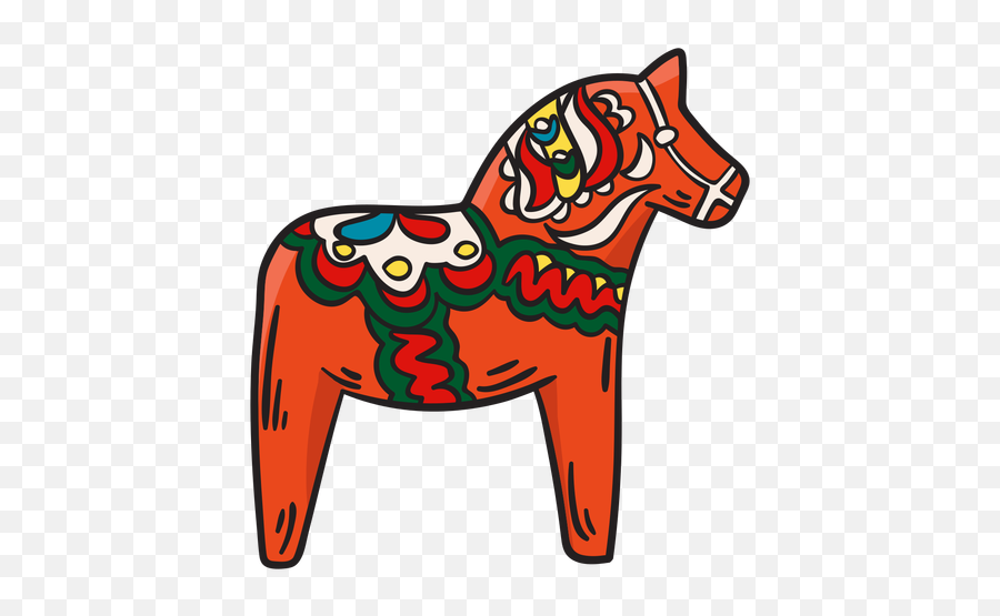 Dala Horse Traditional Statue Illustration - Transparent Png Dala Horse Png Emoji,Horse Emoji