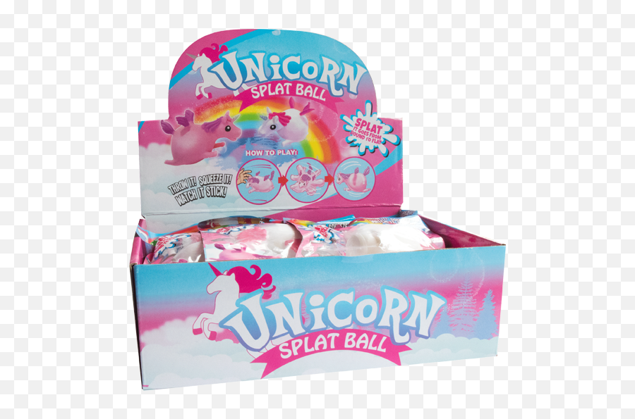 Kids Unicorn Splat Ball Stretchsticky Fun Activity Toy Toddler Bag Filler - Girly Emoji,Disco Ball Emoji