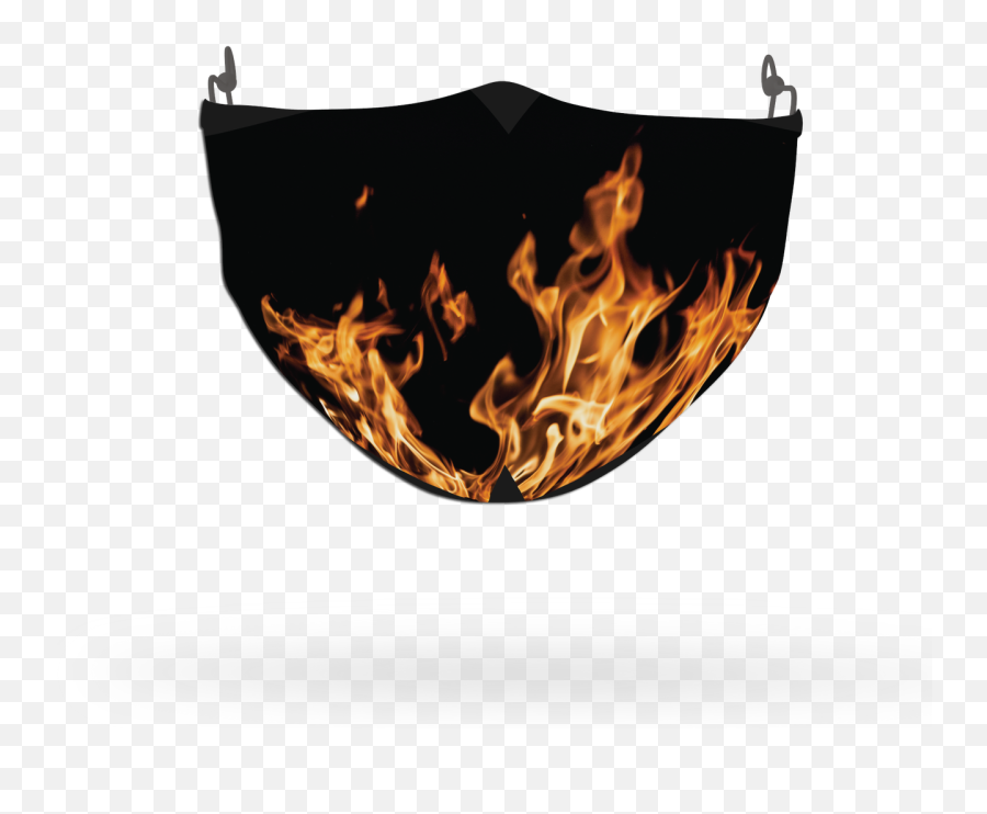 Fire Pattern Face Covering Print 4 - Flame Emoji,Hockey Mask Emoji