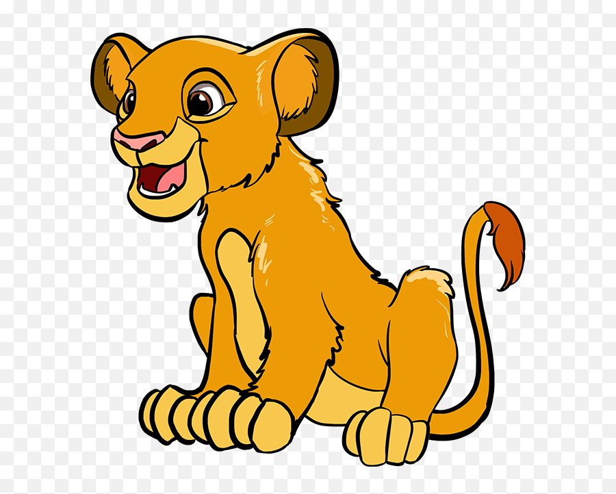How To Draw Simba From The Lion King - Easy Simba Lion King Drawing Emoji,Lion King Emoji
