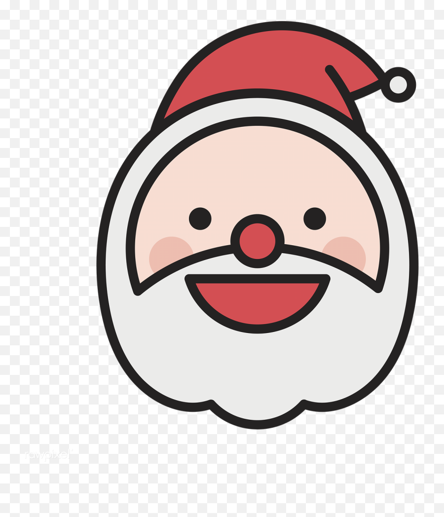 Download Premium Png Of Santa Slightly Smiling Emoticon - Santa Face Transparent Background Emoji,Smiling Emoji