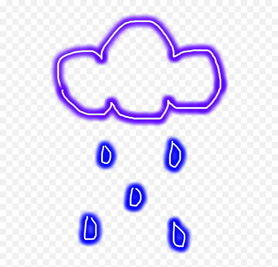 Rain Sad Neon Glow Cloud Raincloud - Cobalt Blue Emoji,Raincloud Emoji