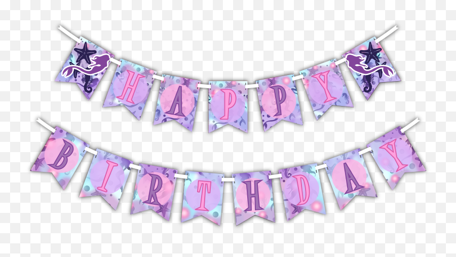 Happy Party Banner - Happy Birthday Mermaid Png Emoji,Emoji Mermaid