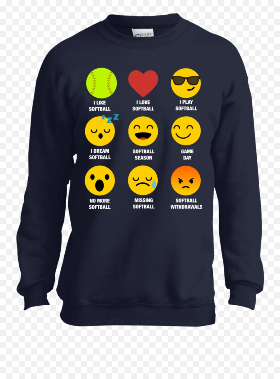 I Love Softball Emoji Emoticon Team - Funny Trumpet Section Shirt,Emoji 110