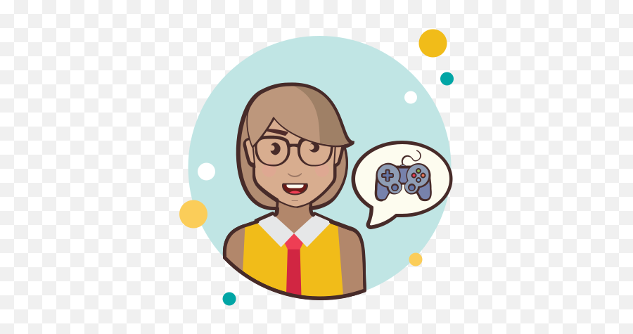 Girl And Game Controller Icon - Cartoon Girl Target Png Emoji,Controller Emoji