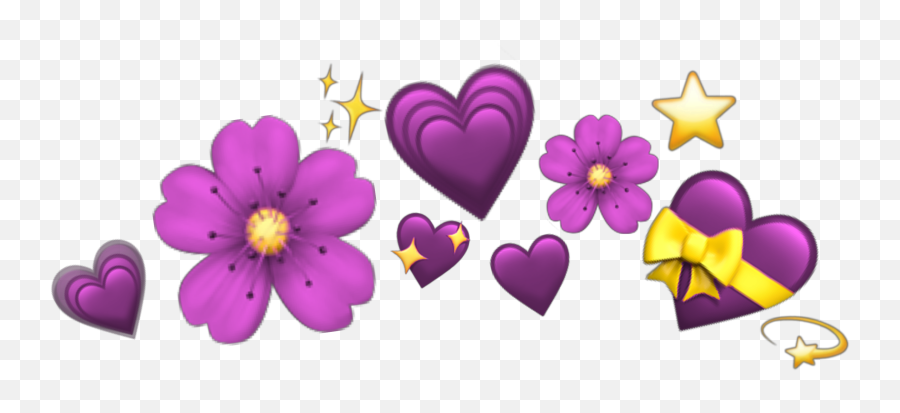 Crown Flower Heart Emoji Emojiu0027s Birthday Picsart Stars - Blue Emoji Crown Png,Birthday Emoji Art