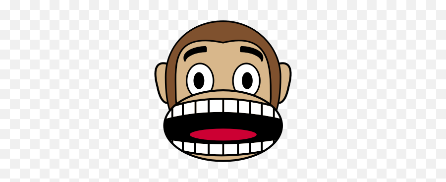 Scared Monkey - Black And White Open Mouth Clipart Emoji,Emojis