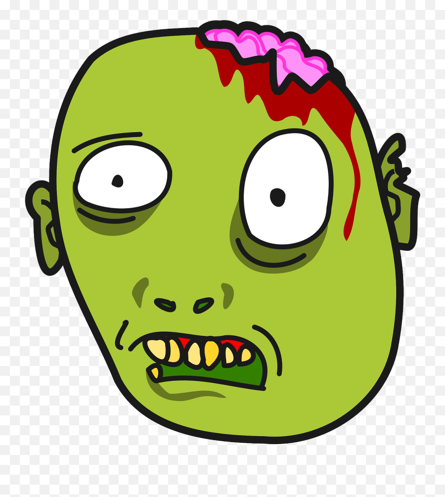 Zombie Undead Monster Horror Face - Zombie Face Cartoon Png Emoji,Zombie Emoji