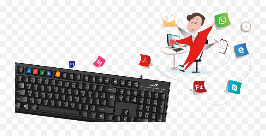 Genius Smart Keyboard With Genius Key - Smart Kb100 Teclado Genius Emoji,Tastiera Emoji