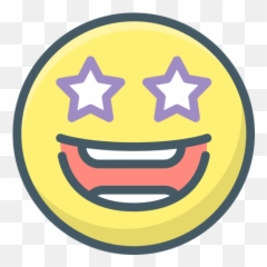 Excited Emoji Icon Of Colored Outline - Wide Grin