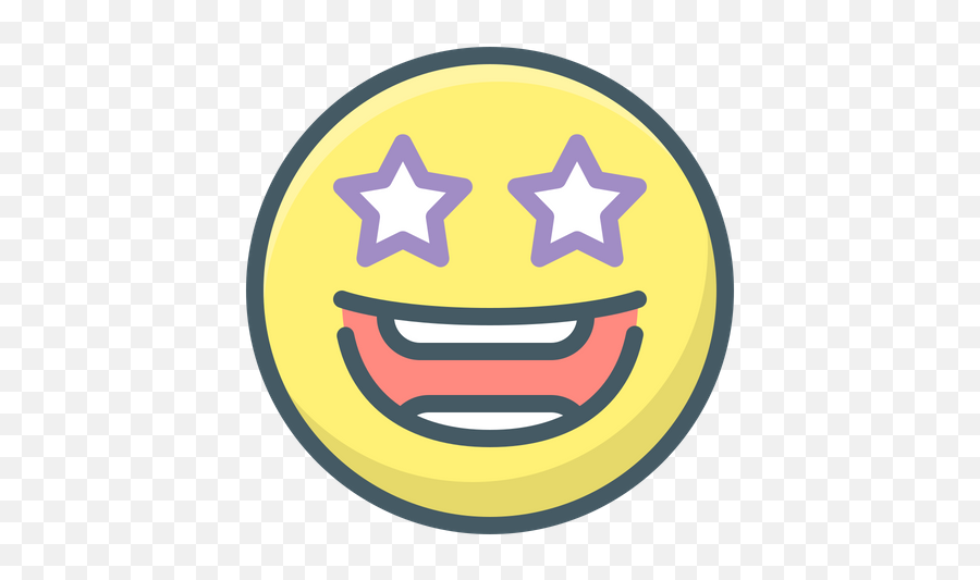 Excited Emoji Icon Of Colored Outline - Wide Grin,Emoji Excited