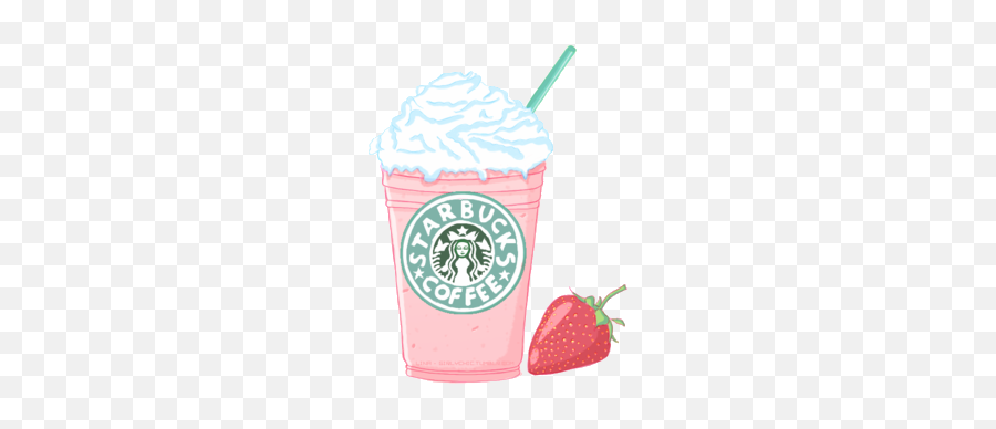 Cafe Milkshake Starbucks Frappuccino - Strawberry Starbucks Drink Transparent Background Emoji,Milkshake Emoji