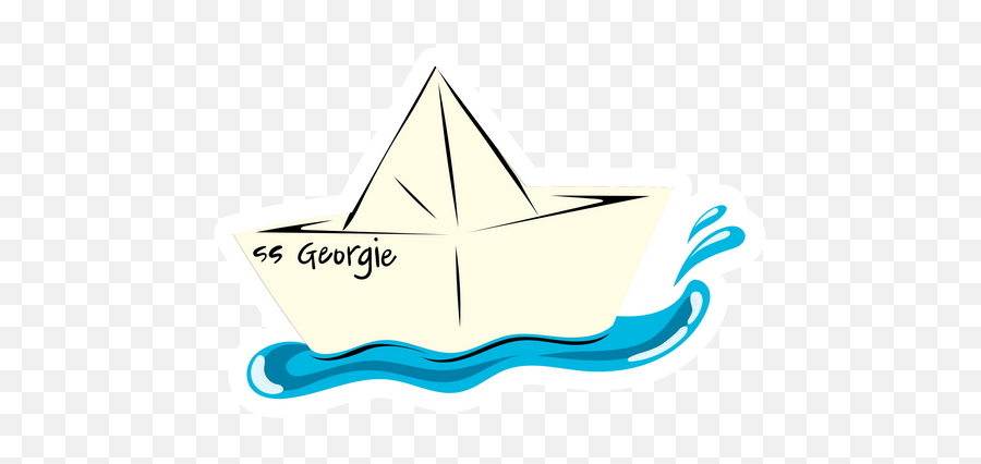It Ss Georgie Paper Boat Sticker - Sticker Mania Clip Art Emoji,Ss Emoji