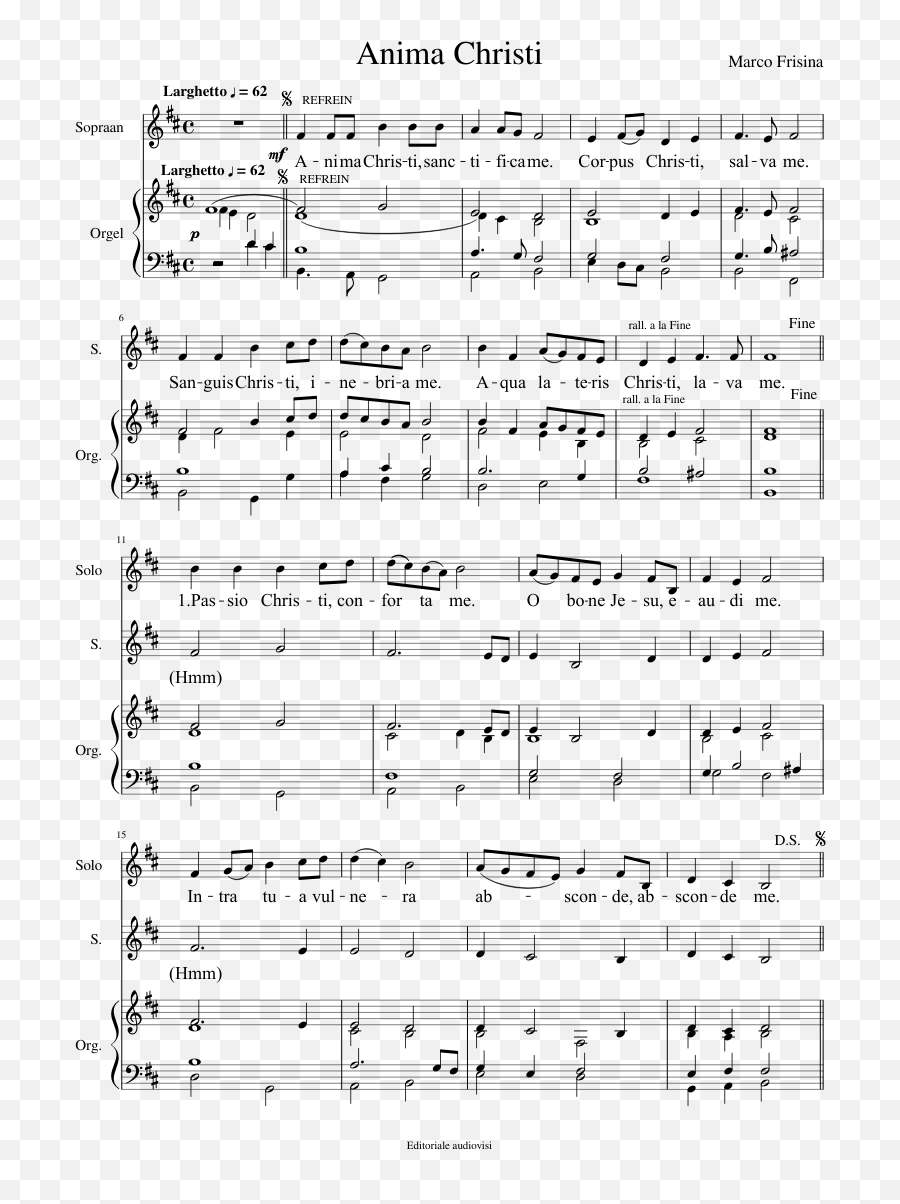 Anima Christi Sheet Music Praise Songs - Dot Emoji,Violin Trumpet Saxophone Emoji Pop